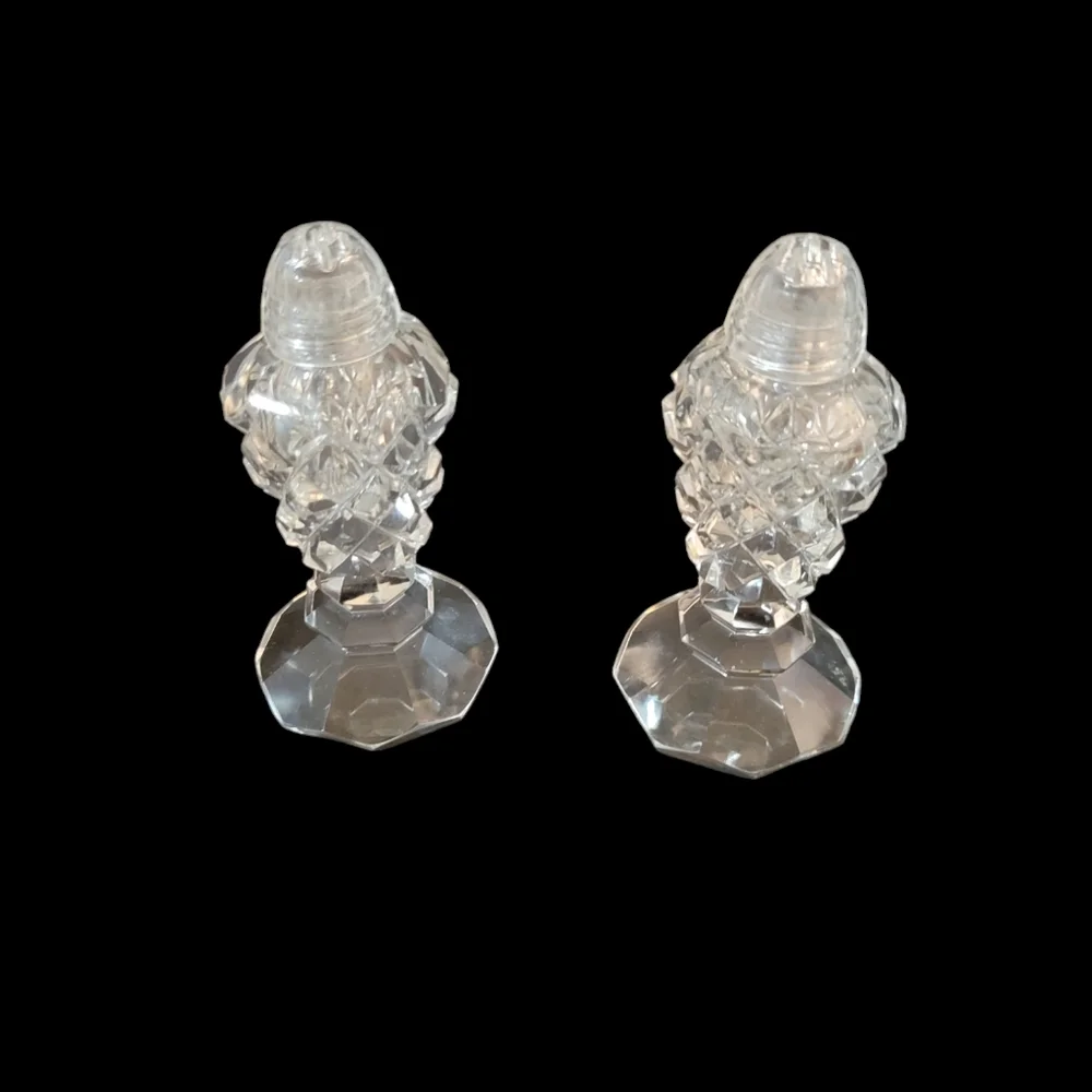 Antique Cut Crystal Salt & Pepper Shakers
